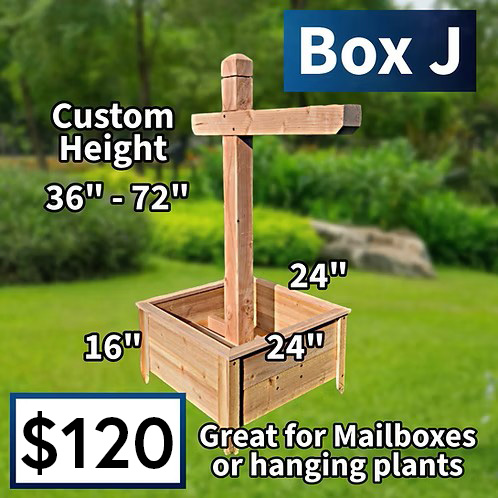 Box J Mailbox Post Planter with Pricing